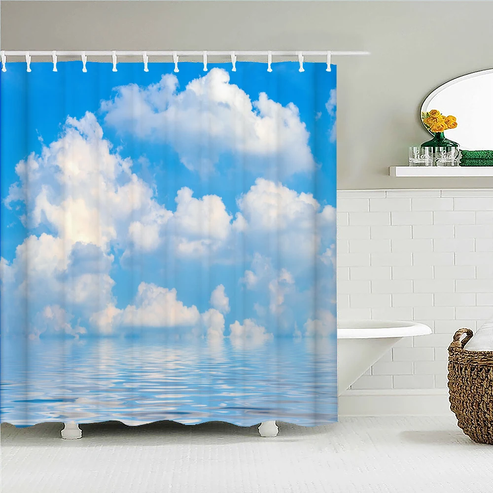 Blue Sky Clouds Scenery Shower Curtain Waterproof Bathroom Curtain With Hooks Bath Curtains Fabric 3d Printed 180*200cm Curtain
Blue Sky Clouds Scenery Shower Curtain Waterproof Bathroom Curtain With Hooks Bath Curtains Fabric 3d Printed 180*200cm Curtain