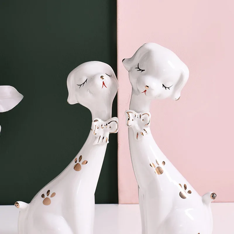 2 pieces of ceramic puppy lovers statues Nordic ornaments creative home decoration porch display crafts housewarming gifts
2 pieces of ceramic puppy lovers statues Nordic ornaments creative home decoration porch display crafts housewarming gifts