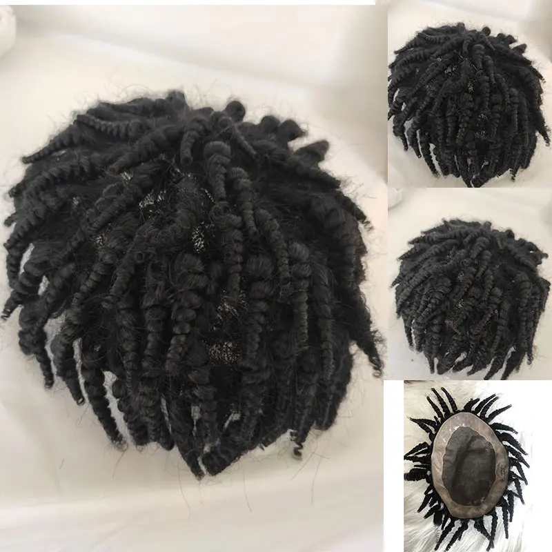 Toupee for Black Men Toupee Hair Afro Curly Toupee 8x10'' PU And Mono Lace System 100% Human Hair With 1B Color Toupee Hairpiece 
Toupee for Black Men Toupee Hair Afro Curly Toupee 8x10'' PU And Mono Lace System 100% Human Hair With 1B Color Toupee Hairpiece