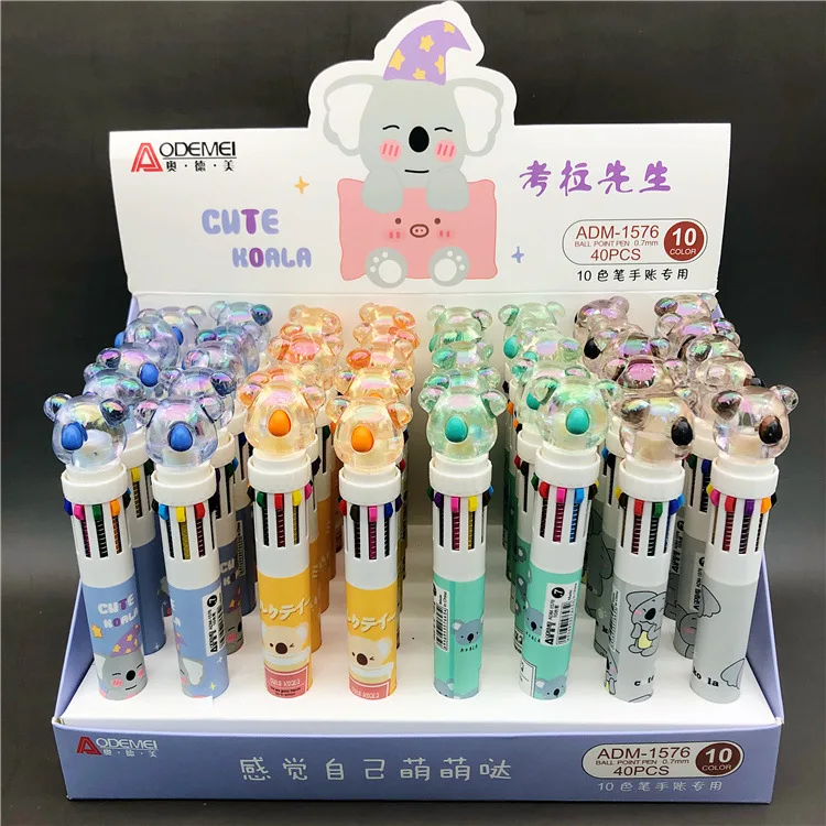 40 pcs/lot Kawaii Crystal Koala 10 Colors Ballpoint Pen Cute Ball pens School Office writing Supplies Stationery Gift
40 pcs/lot Kawaii Crystal Koala 10 Colors Ballpoint Pen Cute Ball pens School Office writing Supplies Stationery Gift