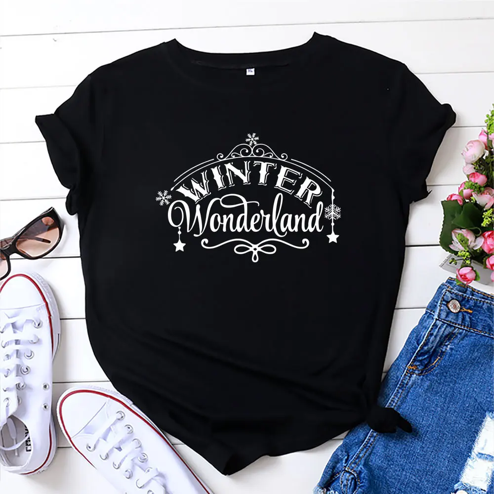 WEINTER Wonderland Print Women T Shirt Short Sleeve O Neck Loose Women Tshirt Ladies Fashion Tee Shirt Tops Camisetas Mujer
WEINTER Wonderland Print Women T Shirt Short Sleeve O Neck Loose Women Tshirt Ladies Fashion Tee Shirt Tops Camisetas Mujer