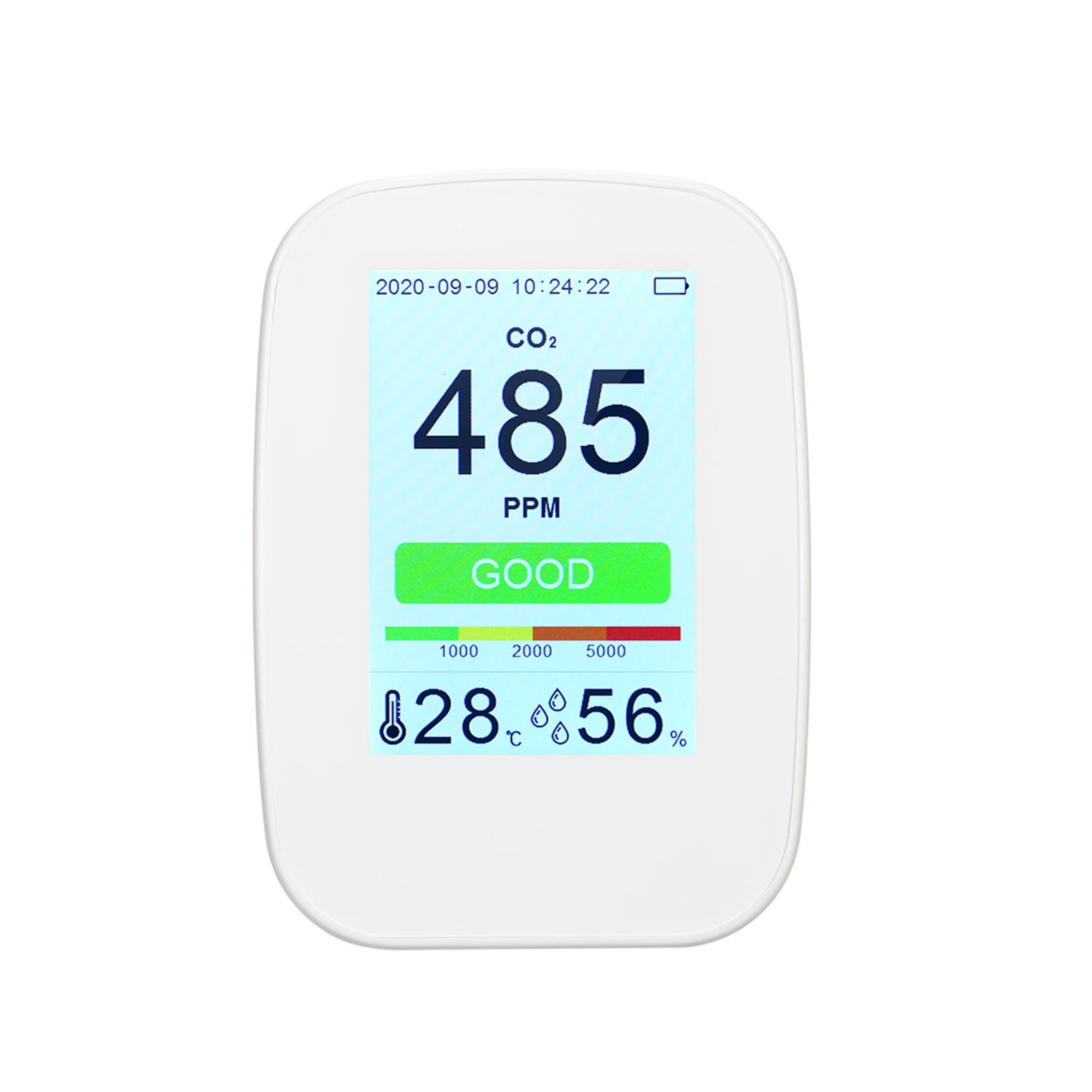 Air Quality Detector CO2 Meter Temperature Humidity Monitor CO2 Tester Rechargeable Battery 3.5-inch Colored Digital Display
Air Quality Detector CO2 Meter Temperature Humidity Monitor CO2 Tester Rechargeable Battery 3.5-inch Colored Digital Display