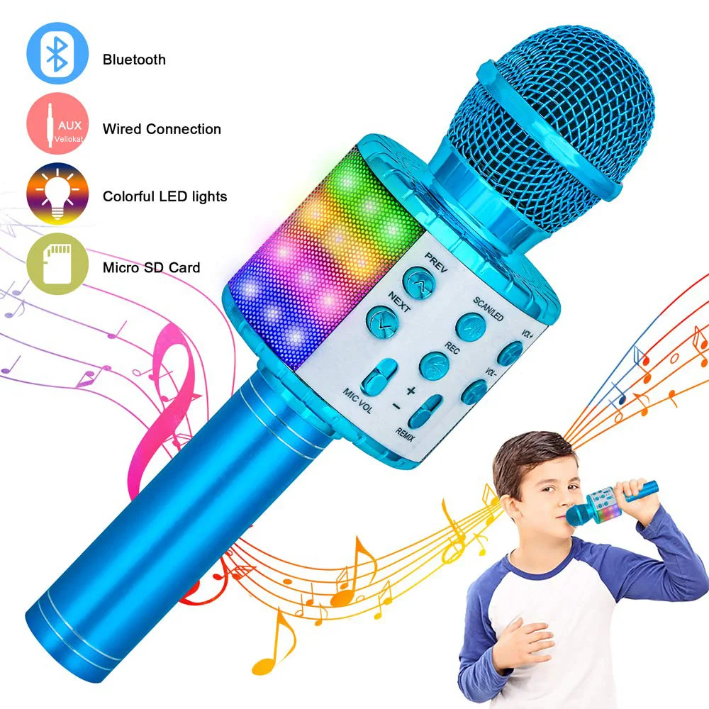 Wireless Bluetooth Karaoke Microphone, Portable Speaker Machine, Handheld Home KTV Player with Record Function
Wireless Bluetooth Karaoke Microphone, Portable Speaker Machine, Handheld Home KTV Player with Record Function