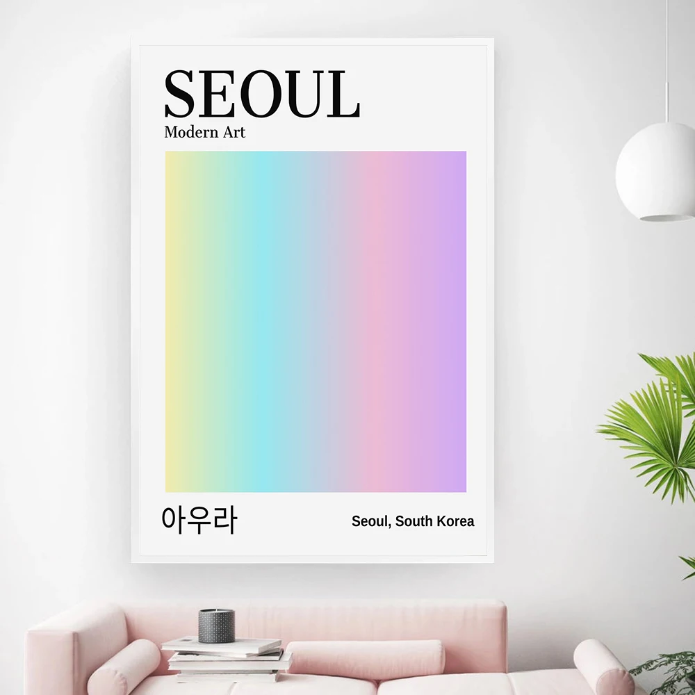 Seoul Print Colorful Wall Art Gradient Poster Digital Rainbow Aesthetics Minimalist Spirit Kpop Retro Canvas Painting Home Decor
Seoul Print Colorful Wall Art Gradient Poster Digital Rainbow Aesthetics Minimalist Spirit Kpop Retro Canvas Painting Home Decor