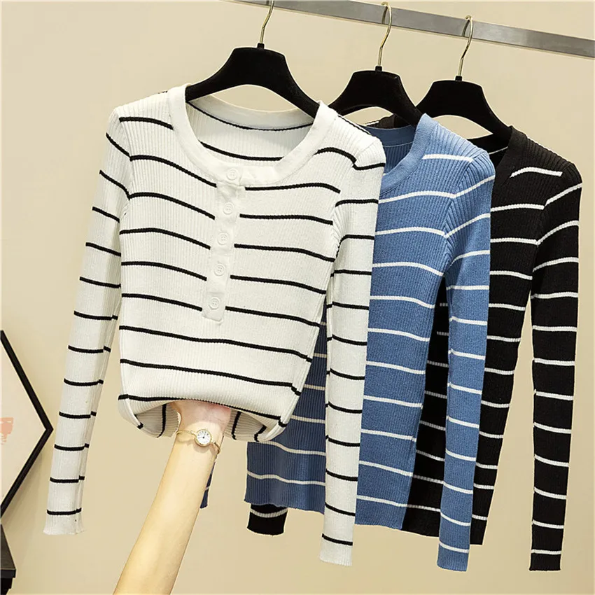 2022 Autumn Winter Knitted Sweater Women Long Sleeve V Neck Slim Fit Basic Pullover Fashion Striped Knitted Sweaters Jumper
2022 Autumn Winter Knitted Sweater Women Long Sleeve V Neck Slim Fit Basic Pullover Fashion Striped Knitted Sweaters Jumper