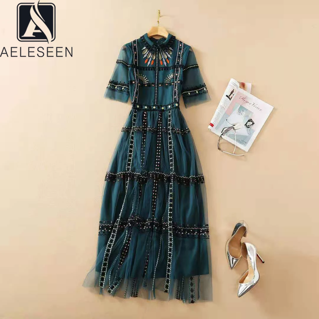 Женское Сетчатое платье AELESEEN, подиумное длинное Сетчатое платье с коротким рукавом и цветочной вышивкой, элегантное праздничное платье синего Вечерние
Женское Сетчатое платье AELESEEN, подиумное длинное Сетчатое платье с коротким рукавом и цветочной вышивкой, элегантное праздничное платье синего Вечерние