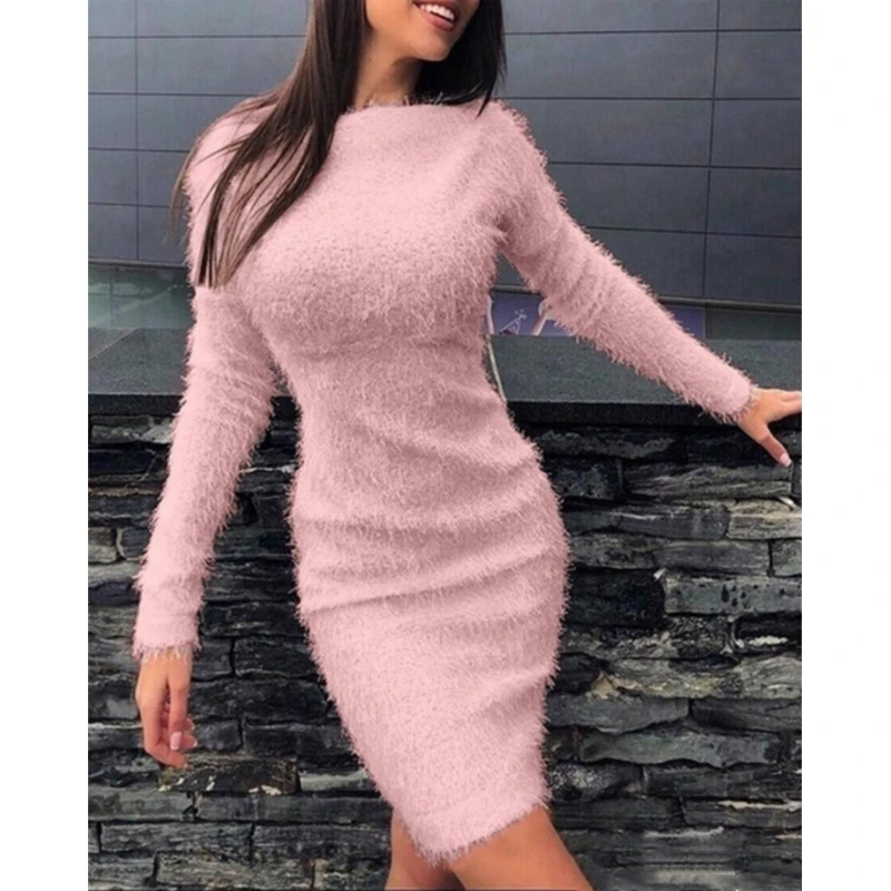 Bodycon Plush Dress 2021 Winter Autumn Women Sexy Elegant Solid Color Party Night Dresses Long Sleeve Warm Fashion Casual Dress
Bodycon Plush Dress 2021 Winter Autumn Women Sexy Elegant Solid Color Party Night Dresses Long Sleeve Warm Fashion Casual Dress