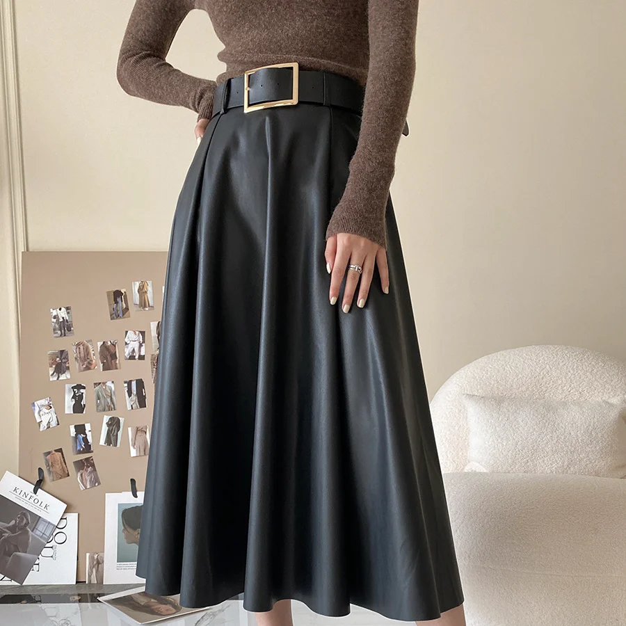 Fashion High Waist Small A-line Leather Skirt Umbrella Skirt Mid-length Female 2021 Autumn and Winter New Long Skirt Skirt
Fashion High Waist Small A-line Leather Skirt Umbrella Skirt Mid-length Female 2021 Autumn and Winter New Long Skirt Skirt