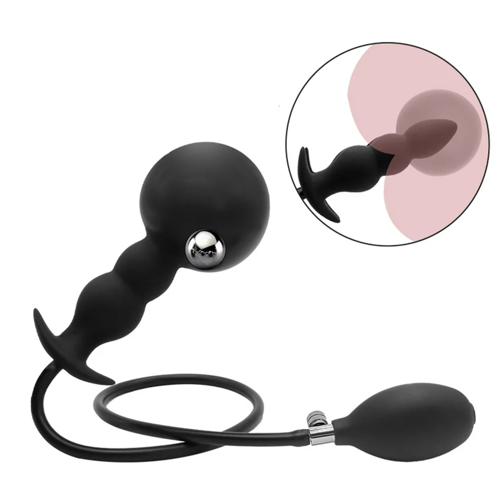 

Anal Plug Anal Expander Steel Bead Vibration Inflatable Vestibule Ball Pulling Seminal Ring Anal Expansion Sex Toys for Adult
