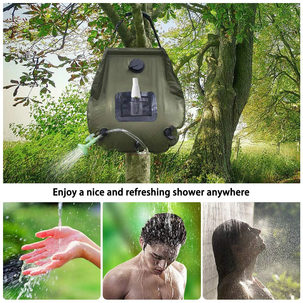 Outdoor Solar Hiking Water Bags Camping Shower Bag 20L Heating Bag Camping Shower Hydration Hose Interchangeable Shower Head
Outdoor Solar Hiking Water Bags Camping Shower Bag 20L Heating Bag Camping Shower Hydration Hose Interchangeable Shower Head