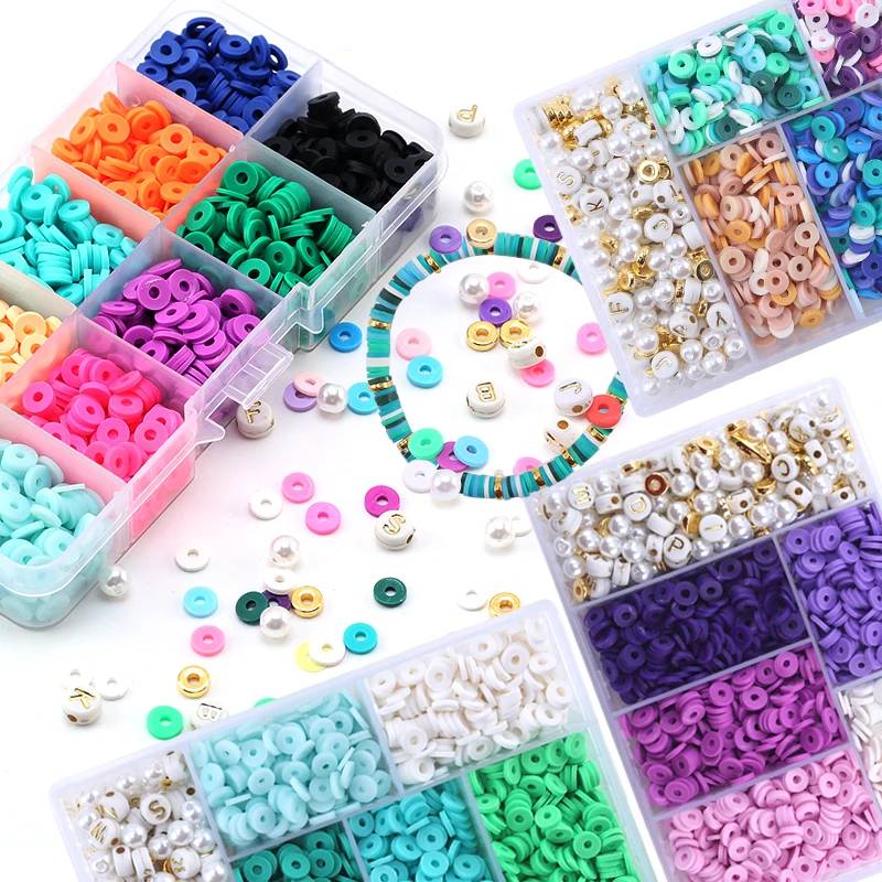 6mm Polymer Clay Beads Kit Flat Round Spacer Beads Kit with Alphabet Beads Pearls for Bracelets Necklace Making Jewelry DIY
6mm Polymer Clay Beads Kit Flat Round Spacer Beads Kit with Alphabet Beads Pearls for Bracelets Necklace Making Jewelry DIY