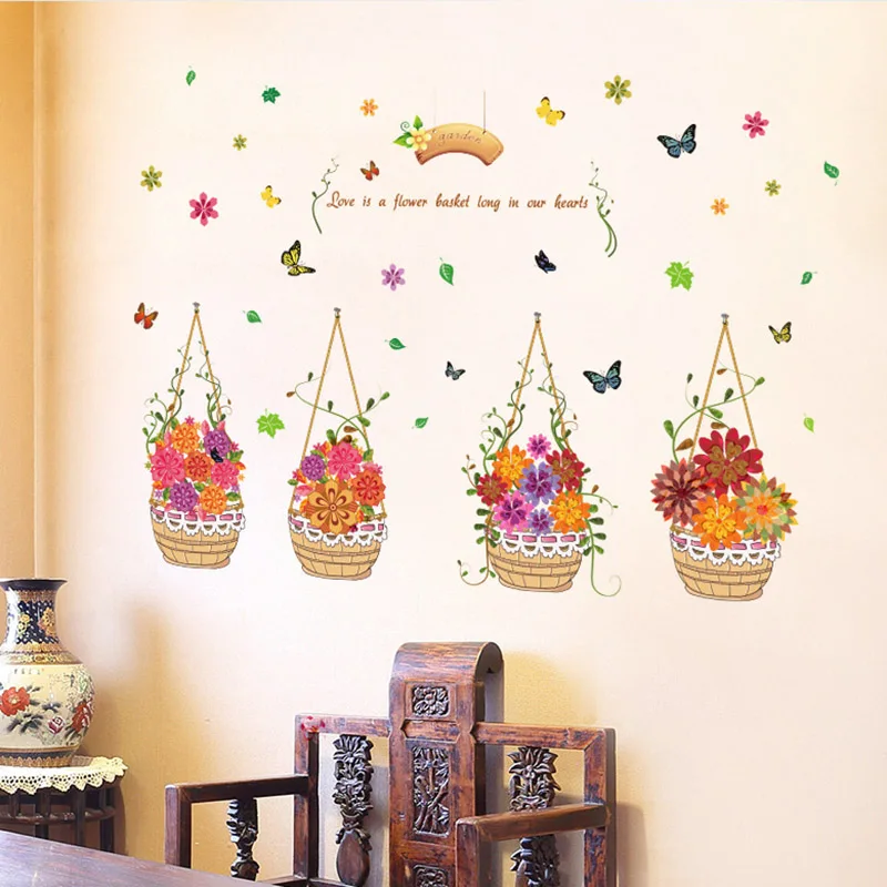 Pastoral Hanging Basket Fowers Wall Sticker Living Room Bedroom Corridor Decoration for Home Mural Art Decals Beautiful Stickers
Pastoral Hanging Basket Fowers Wall Sticker Living Room Bedroom Corridor Decoration for Home Mural Art Decals Beautiful Stickers