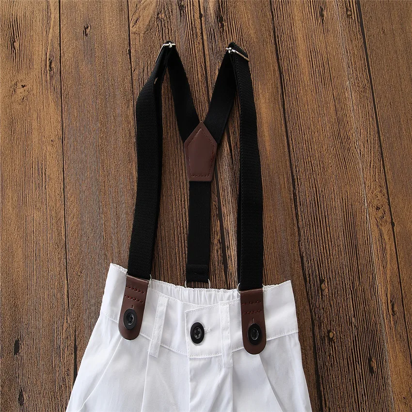 Boys Clothes Suit 2020 New Medium and Small Children European and American Short-sleeved Gentleman Braces Shorts Two-piece Suit
Boys Clothes Suit 2020 New Medium and Small Children European and American Short-sleeved Gentleman Braces Shorts Two-piece Suit