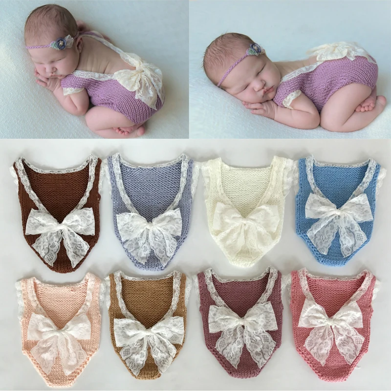 Knitted Romper Lace Bow Bodysuits Baby Costume Photography Outfit Baby Girl Accessories Photography Clothing Newborn Props
Knitted Romper Lace Bow Bodysuits Baby Costume Photography Outfit Baby Girl Accessories Photography Clothing Newborn Props
