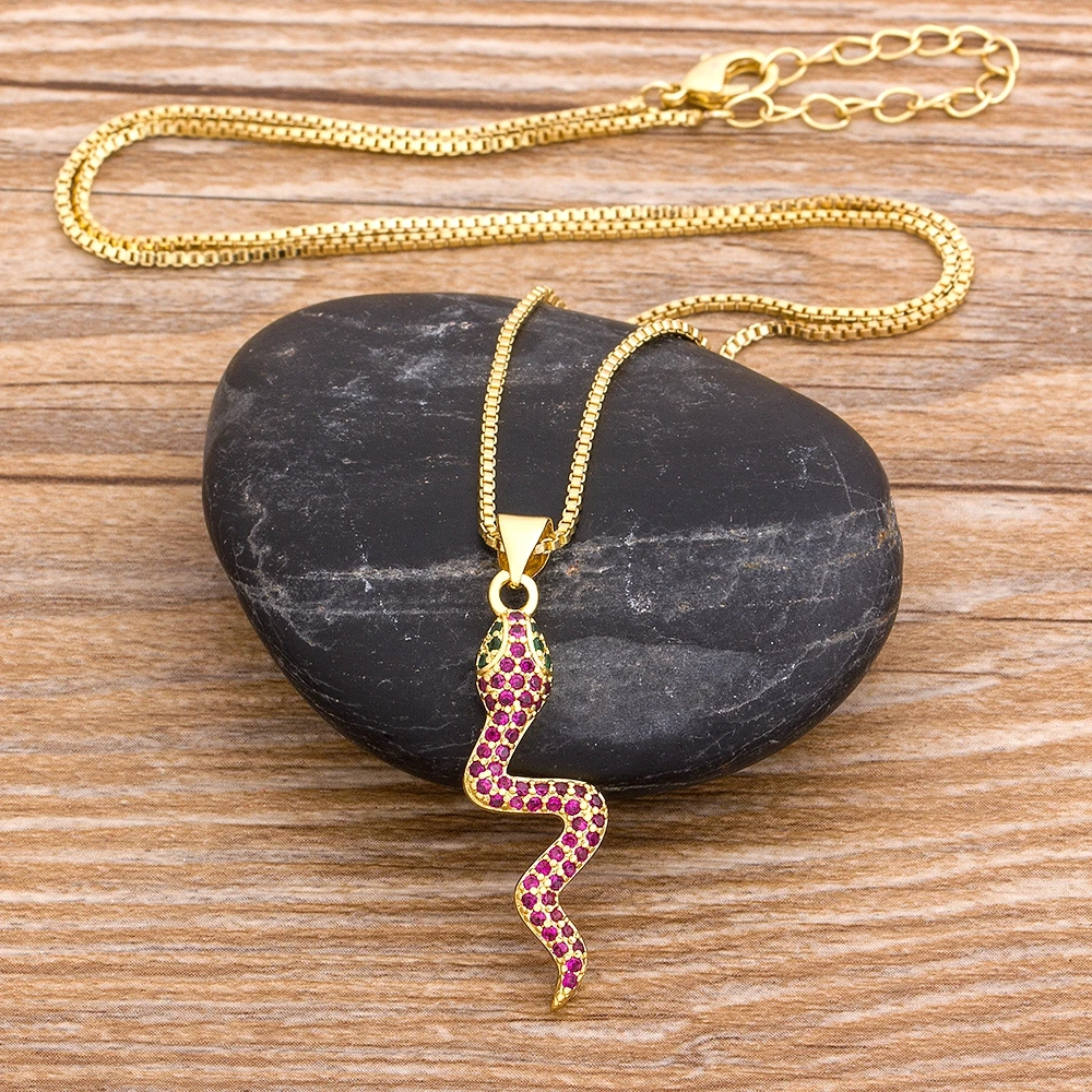 Fashion Gold Chain Snake Necklace For Women Men Punk Style Pendant Copper Cubic Zircon Animal Statement Party Jewelry Gifts
Fashion Gold Chain Snake Necklace For Women Men Punk Style Pendant Copper Cubic Zircon Animal Statement Party Jewelry Gifts