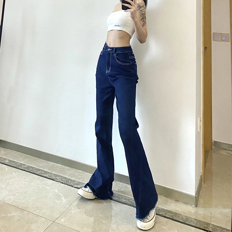 Trendy Retro Trumpet Jeans Fashion Solid Color High Waist Vintage Wild Casual Streetwear Rough Tassel Edge Pants Trousers
Trendy Retro Trumpet Jeans Fashion Solid Color High Waist Vintage Wild Casual Streetwear Rough Tassel Edge Pants Trousers