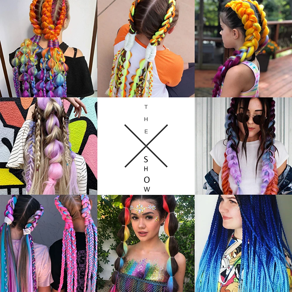 24 Inch Single Ombre Jumbo Braids Green Pink Yellow Blonde Synthetic Braiding Hair Extension Pre stretched Twist Fake Hair
24 Inch Single Ombre Jumbo Braids Green Pink Yellow Blonde Synthetic Braiding Hair Extension Pre stretched Twist Fake Hair