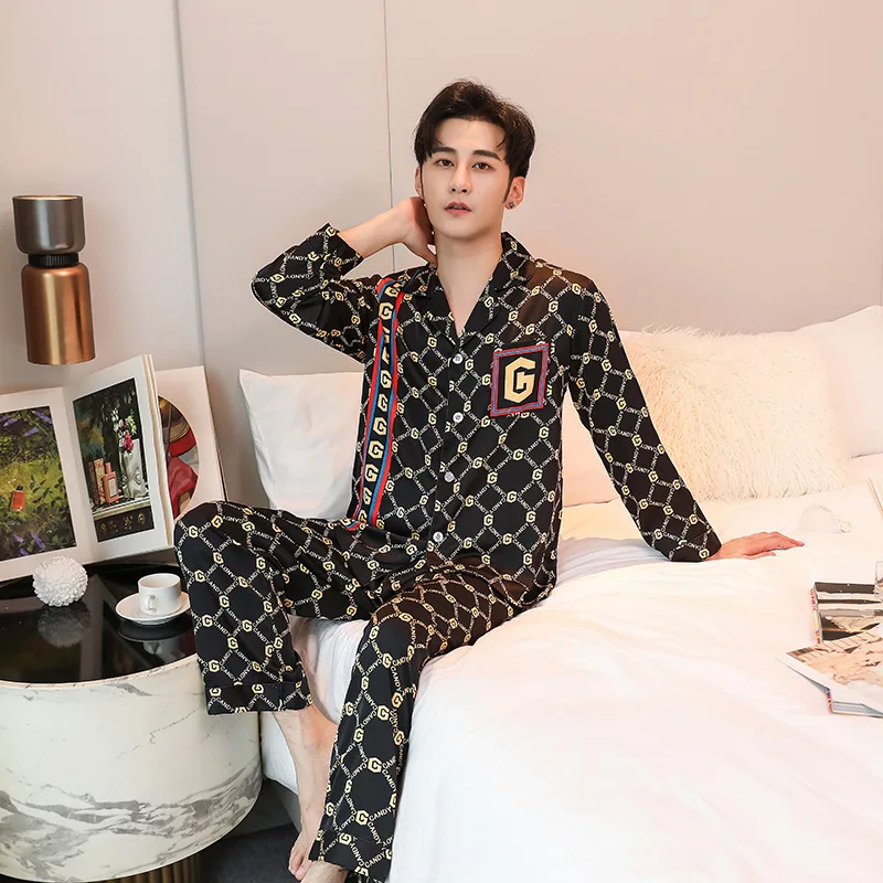 Ladies Pajamas Set Noble Silk Couple Fashion Sleep Pyjamas
Ladies Pajamas Set Noble Silk Couple Fashion Sleep Pyjamas