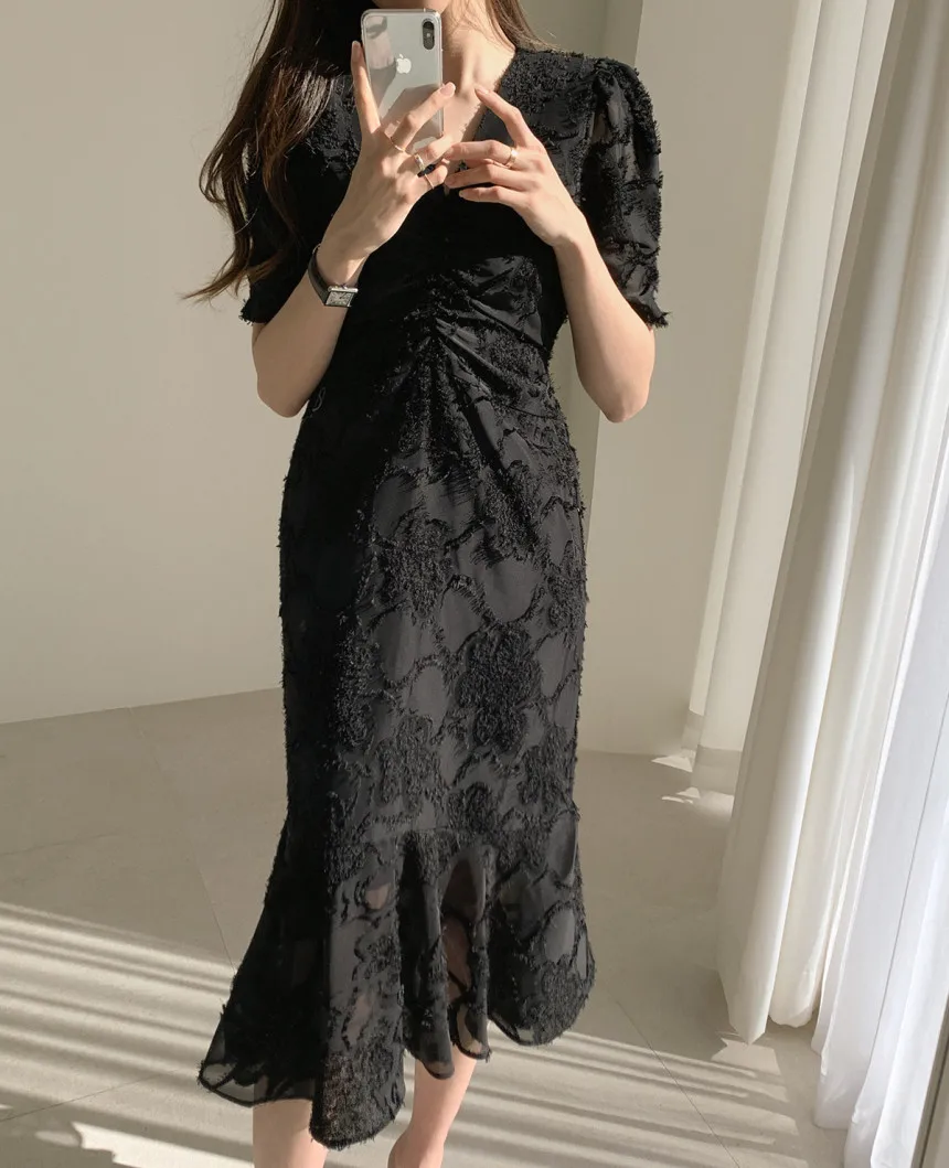 CYJR Stylish V-Neck Elegant Waist-Controlled Slimming 2020 Early Spring Plus Slender Ruffles Short-Sleeved Long Dress
CYJR Stylish V-Neck Elegant Waist-Controlled Slimming 2020 Early Spring Plus Slender Ruffles Short-Sleeved Long Dress