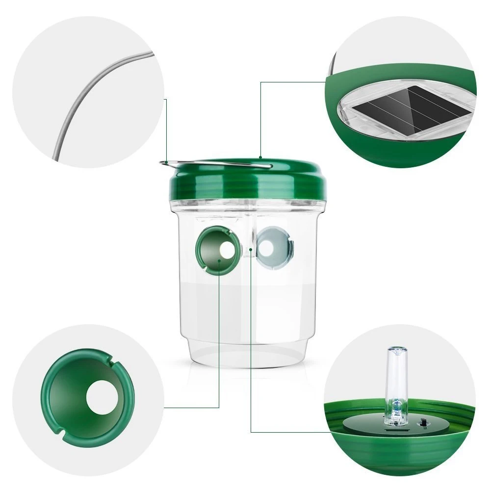 Solar Powered Wasp/Fruit Fly Trap for Wasp Bees Hornet with Double Entry Wasp Killer for Outdoor Garden Park Insect Catcher Tool
Solar Powered Wasp/Fruit Fly Trap for Wasp Bees Hornet with Double Entry Wasp Killer for Outdoor Garden Park Insect Catcher Tool