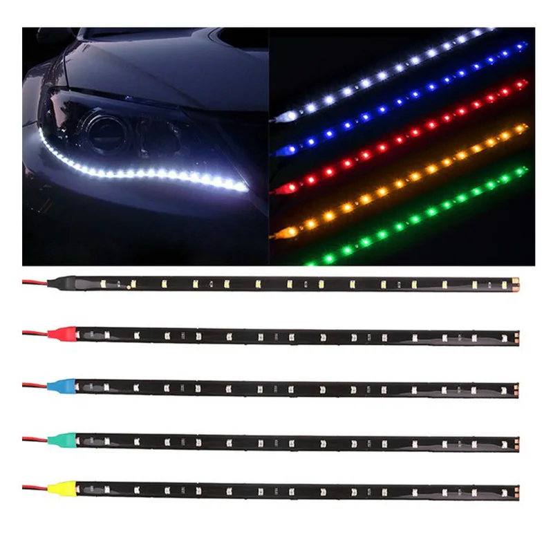 1x 30CM 15 SMD Car LED Strip Light Car Styling interior decorative Atmosphere Lamps exterior modification Ambient Light DRL
1x 30CM 15 SMD Car LED Strip Light Car Styling interior decorative Atmosphere Lamps exterior modification Ambient Light DRL