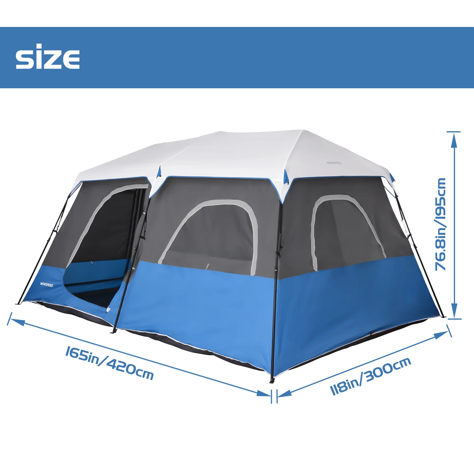 8 Person Large Camping Tent Double Layer Waterproof Quick Automatic Outdoor Tent For Family Party Traveling 420X300X195CM
8 Person Large Camping Tent Double Layer Waterproof Quick Automatic Outdoor Tent For Family Party Traveling 420X300X195CM