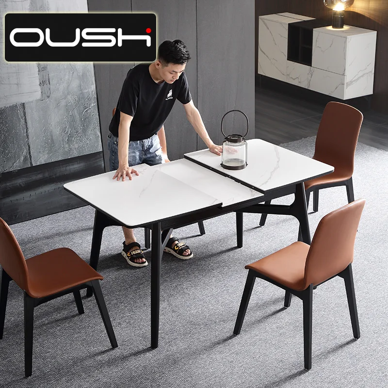 Small family retractable dining table modern simple household multifunctional dining table Nordic solid wood rock plate dining
Small family retractable dining table modern simple household multifunctional dining table Nordic solid wood rock plate dining