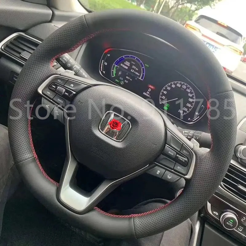 DIY ручная швейная чехол рулевого колеса автомобиля кожаные аксессуары для Honda Accord