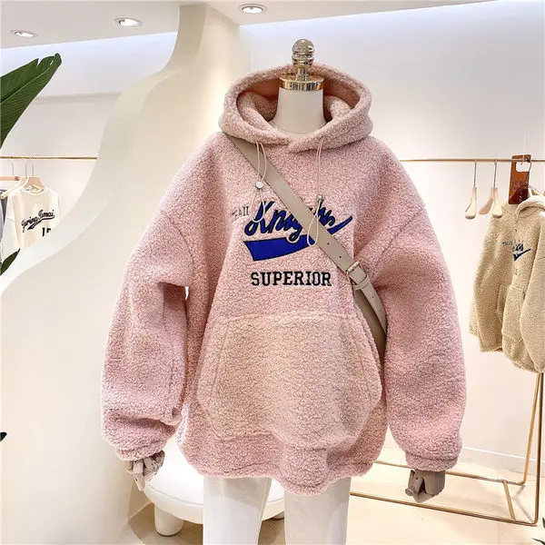 Faux Lamb Wool Sweatshirt Women Teens Girls Korean Fashion Pullover Casual Hoodies Long Sleeve Winter Streetwear Loose Oversized
Faux Lamb Wool Sweatshirt Women Teens Girls Korean Fashion Pullover Casual Hoodies Long Sleeve Winter Streetwear Loose Oversized