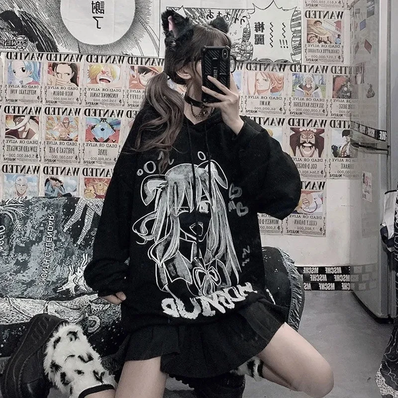 Hooded Sweatshirt Women's Winter Dark Girl Printed Loose Jacket Female streetwear Harajuku Japanese Oversized hoodie Kawaii y2k
Hooded Sweatshirt Women's Winter Dark Girl Printed Loose Jacket Female streetwear Harajuku Japanese Oversized hoodie Kawaii y2k