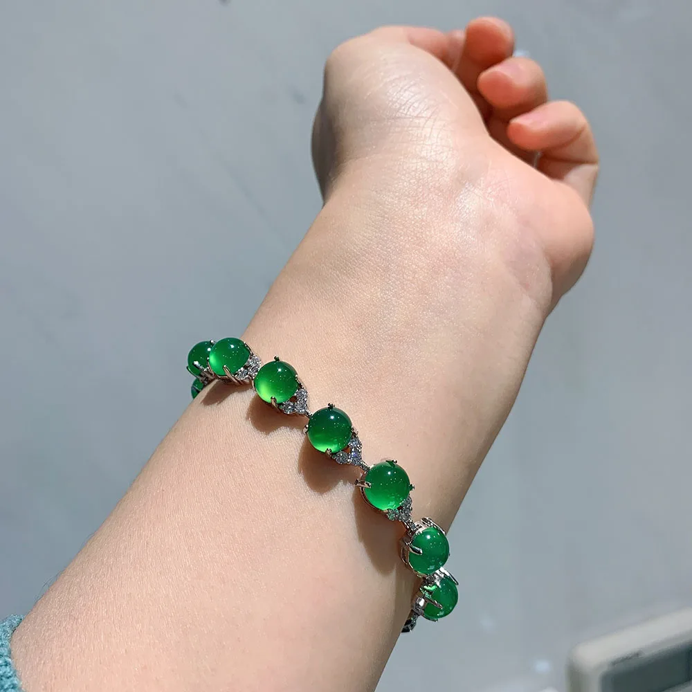 New Arrival Charming 925 Sterling Silver Simulation Emerald Stone Lab Diamond Bracelet For Women Fine Jewelry Accessories Gift
New Arrival Charming 925 Sterling Silver Simulation Emerald Stone Lab Diamond Bracelet For Women Fine Jewelry Accessories Gift