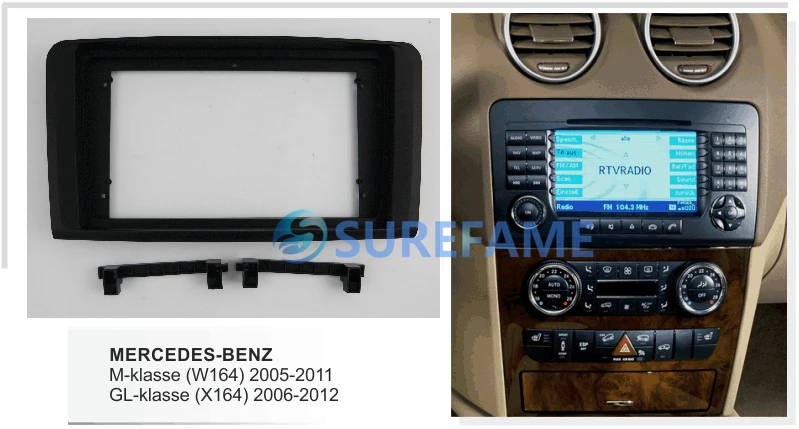 9 дюймов Автомобильная фасция Радио панель для MERCEDES BENZ M klasse (W164) 2005 2011 GL Klasse (X164) 2006