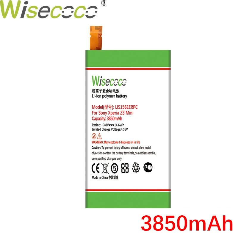 Батарея WISECOCO 3850 мАч LIS1561ERPC для Sony Xperia Z3 Compact Z3c mini D5803 D5833 для телефона C4 E5303 E5333 E5363 E5306
Батарея WISECOCO 3850 мАч LIS1561ERPC для Sony Xperia Z3 Compact Z3c mini D5803 D5833 для телефона C4 E5303 E5333 E5363 E5306