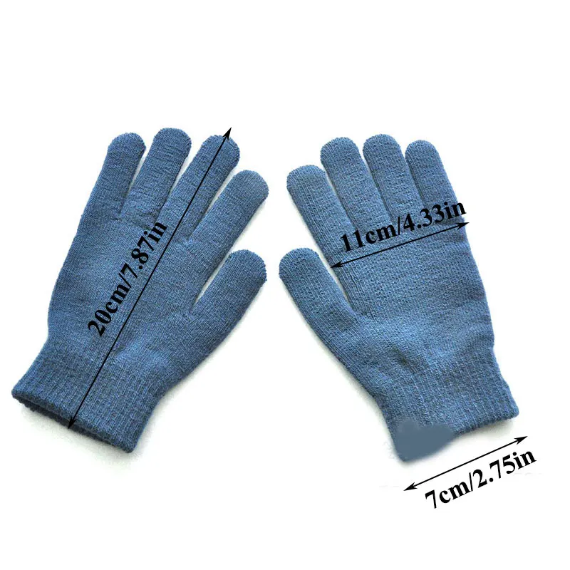 New Women's Fleece Knitted Gloves Winter Keep Warm Riding Gloves Solid Mittens For Mobile Phone Tablet Pad High Quality