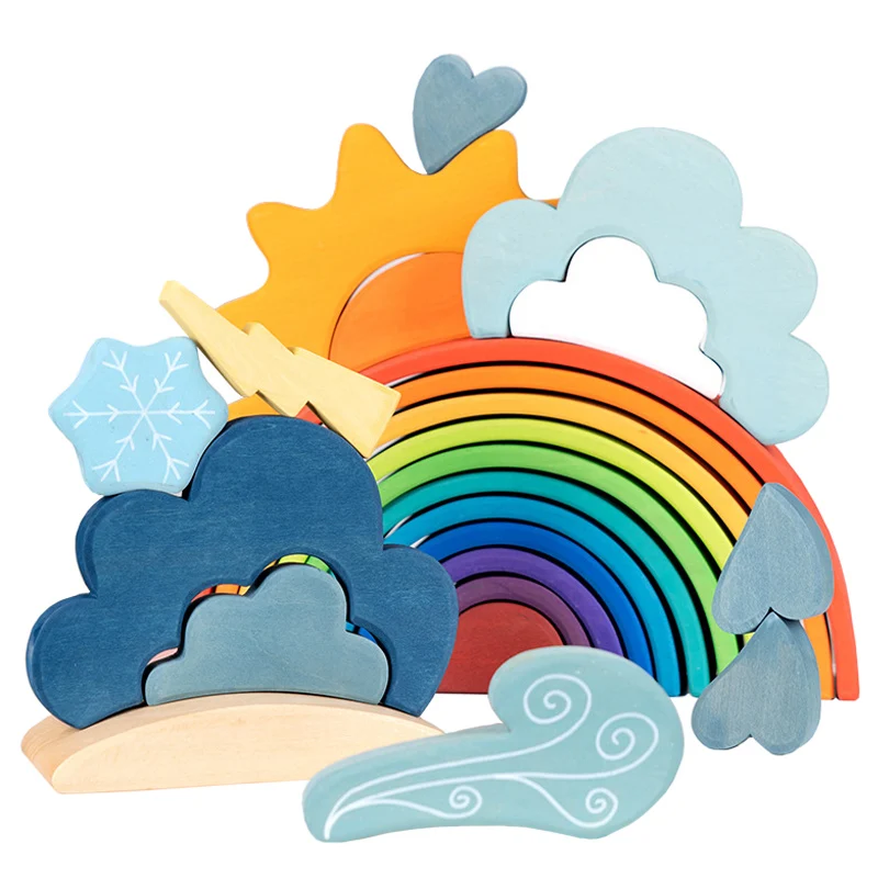 Montessori Rainbow Kids Wooden Toys Weather Cloud Rain Sun Lightning Wind Building Block Scene Building Sensory Play Kids Toys
Montessori Rainbow Kids Wooden Toys Weather Cloud Rain Sun Lightning Wind Building Block Scene Building Sensory Play Kids Toys