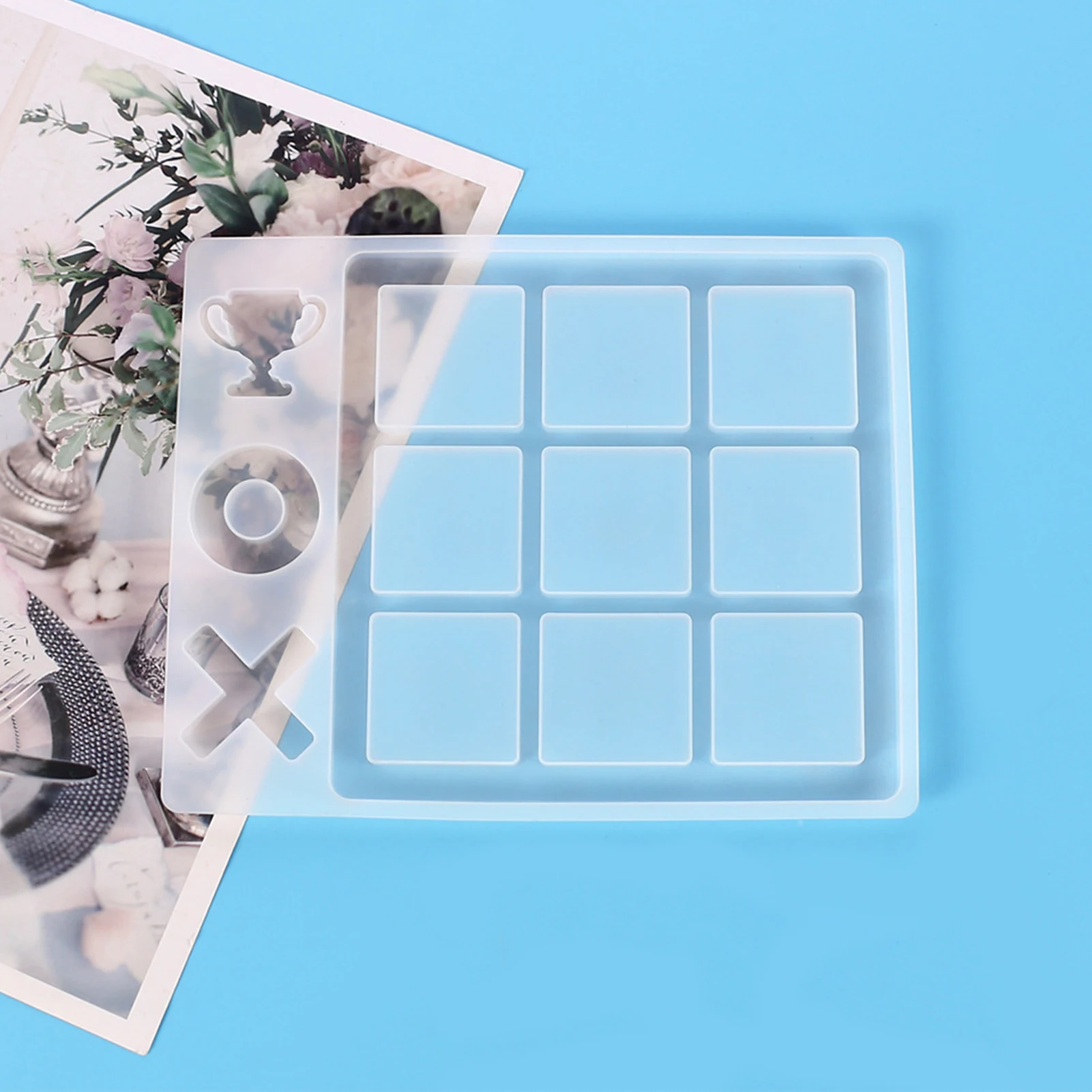 21.3x17.3x1cm Noughts and Crosses Game Silicone Mold OX Game Resin Craft Molds DIY Handicraft Mould for Playing Tools
21.3x17.3x1cm Noughts and Crosses Game Silicone Mold OX Game Resin Craft Molds DIY Handicraft Mould for Playing Tools