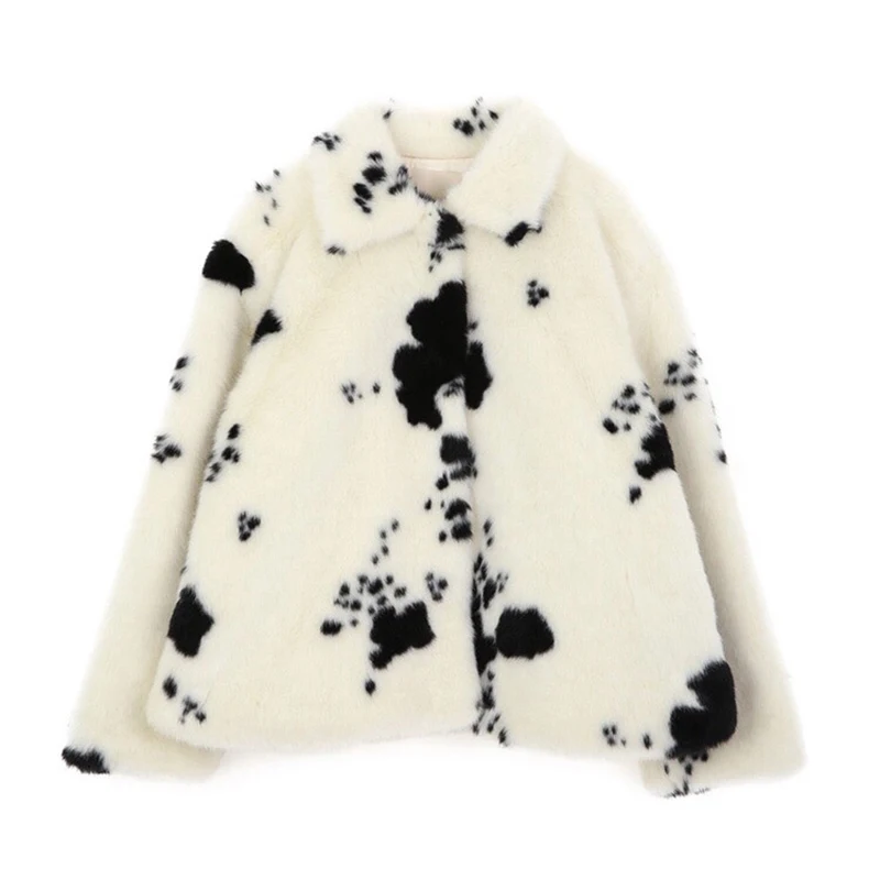 Winter Black and White Faux Mink Fur Coat Women Short Turn-down Collar Thick Warm Overcoat Korean Sweet Plush Coats New
Winter Black and White Faux Mink Fur Coat Women Short Turn-down Collar Thick Warm Overcoat Korean Sweet Plush Coats New