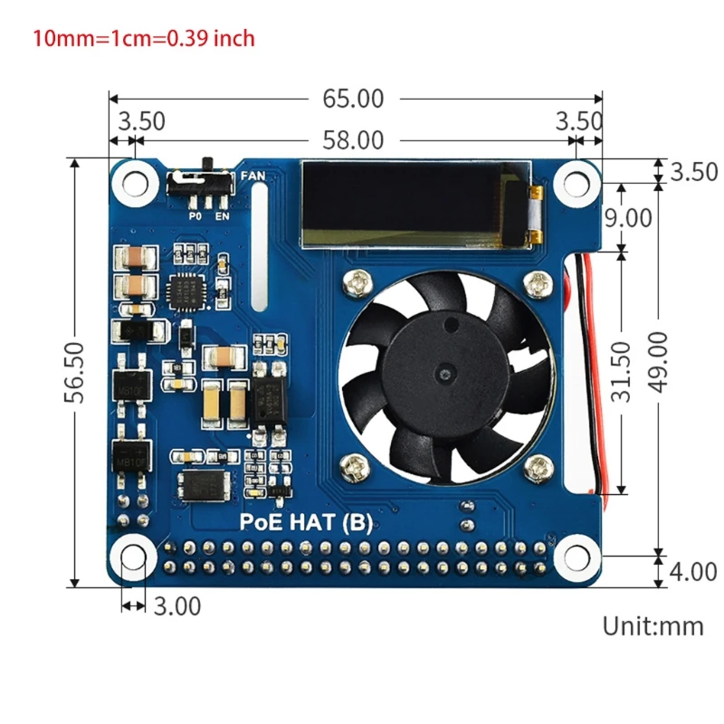 P82F Raspberry Pi 4 Model B/3B+ with OLED and 802.3af POE network expansion board
P82F Raspberry Pi 4 Model B/3B+ with OLED and 802.3af POE network expansion board