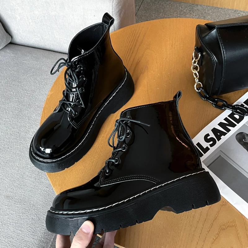 Winter Plush Women Ankle Shoes Fashion Motorcycle Boots Lace-up Zipper Black Short Walking Botas Height Increasing Ankle Strap
Winter Plush Women Ankle Shoes Fashion Motorcycle Boots Lace-up Zipper Black Short Walking Botas Height Increasing Ankle Strap