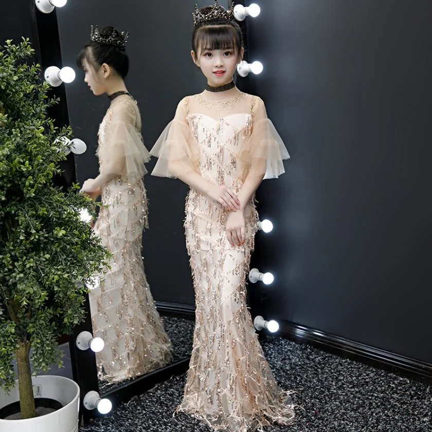 Children Evening Gown Sequined Mesh stitching Wedding Birthday Party Princess Dress For Girl Kids Piano Host Dress Vestidos L380
Children Evening Gown Sequined Mesh stitching Wedding Birthday Party Princess Dress For Girl Kids Piano Host Dress Vestidos L380
