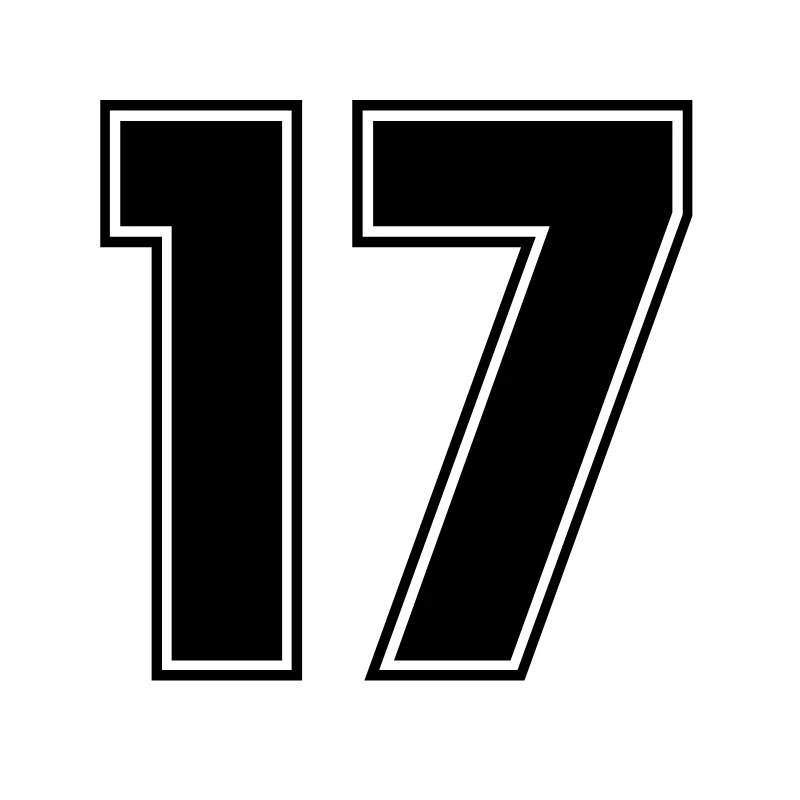 CK3261# наклейки на авто Number 17 водонепроницаемые машину наклейка для автонаклейка