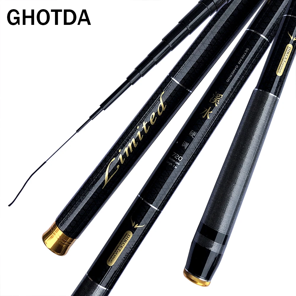 GHOTDA Carbon Fiber Stream Telescopic Fishing Rods Hand Pole Feeder for Carp Fishing Pole 3.6/4.5/5.4/6.3/7.2M
GHOTDA Carbon Fiber Stream Telescopic Fishing Rods Hand Pole Feeder for Carp Fishing Pole 3.6/4.5/5.4/6.3/7.2M