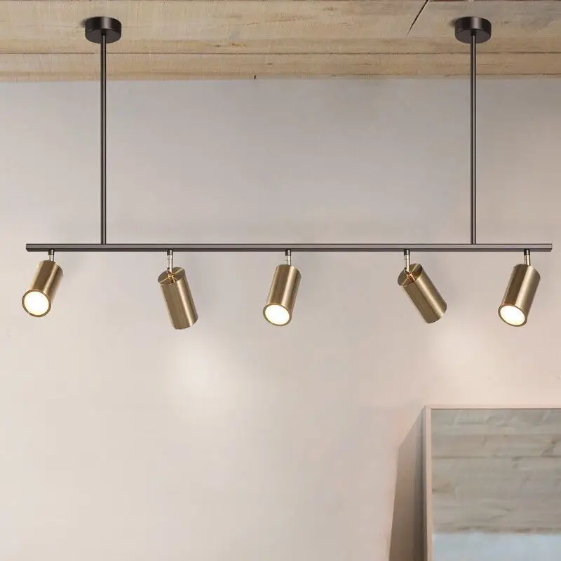 

Gold Lampshade Pendant Lights LED Hanging Spotlight Lamp GU10 Nordic Modern Design for dinning room metal suspension luminaire