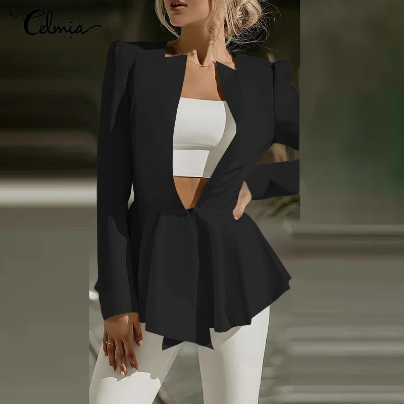 Women Fashion Blazer Celmia 2021 Lightweight Stylish Long Sleeve Shoulder Pad Suits Coats Oversized Autumn Outwear Streetwear
Women Fashion Blazer Celmia 2021 Lightweight Stylish Long Sleeve Shoulder Pad Suits Coats Oversized Autumn Outwear Streetwear