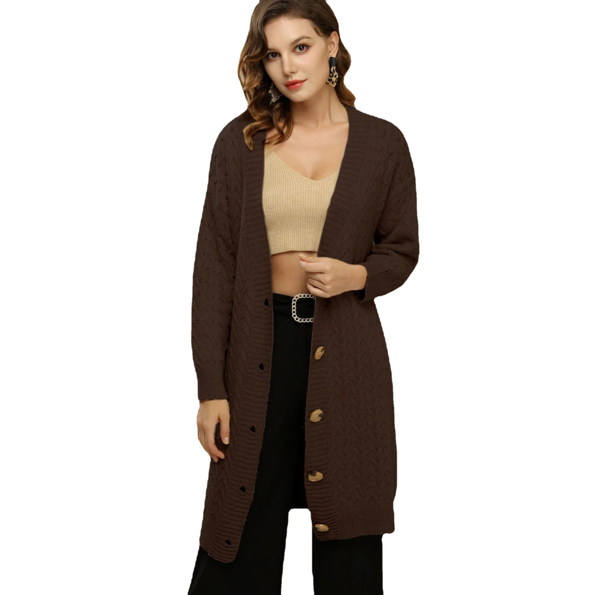 Mid-length women's knitted sweater women 2021 autumn and winter new French women's twist casual loose cardigan jacket women
Mid-length women's knitted sweater women 2021 autumn and winter new French women's twist casual loose cardigan jacket women