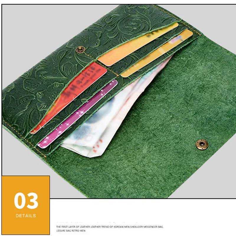 Women's Fashion Genuine Leather Vintage Personality Embossing Long Clutch Wallet Long Card Holder Slim Organizer Business Purse
Women's Fashion Genuine Leather Vintage Personality Embossing Long Clutch Wallet Long Card Holder Slim Organizer Business Purse