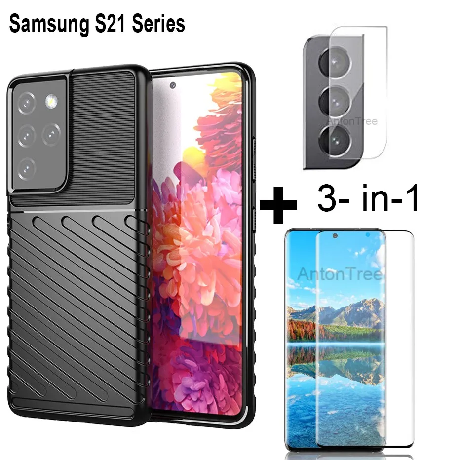 Для Samsung Galaxy S21 Ultra S21 + телефон 3 в 1 Мягкий противоударный чехол + закаленное стекло + защита для объектива камеры прочный корпус
Для Samsung Galaxy S21 Ultra S21 + телефон 3 в 1 Мягкий противоударный чехол + закаленное стекло + защита для объектива камеры прочный корпус