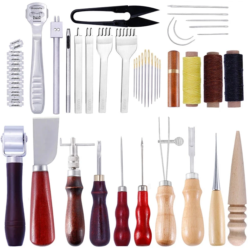 Imzay Leather Stitching Sewing Punch Craft Tools Kit Cutter Carving Working Stitching Leather Craft Tool Sets Accessories
Imzay Leather Stitching Sewing Punch Craft Tools Kit Cutter Carving Working Stitching Leather Craft Tool Sets Accessories