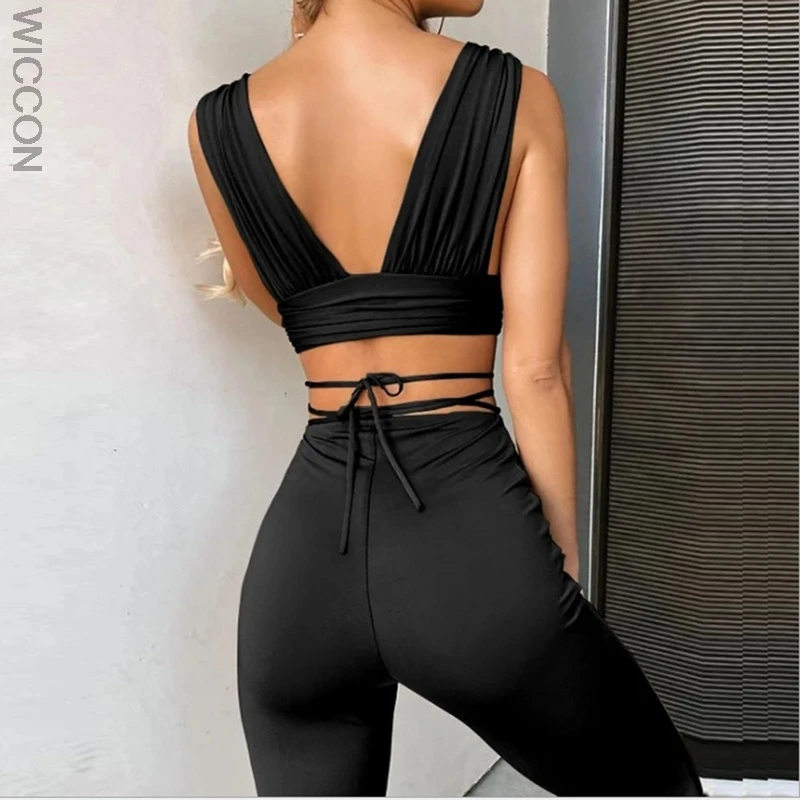 Slim Backless Two Piece Set Women Solid Sleeveless Top Long Pants Ladies Winter Slim Hollow Out Women Streetwear Sets
Slim Backless Two Piece Set Women Solid Sleeveless Top Long Pants Ladies Winter Slim Hollow Out Women Streetwear Sets