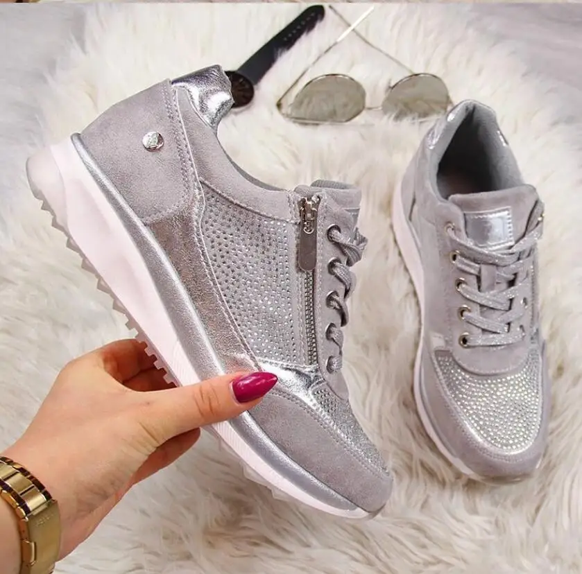 Women's Wedges Sneakers Vulcanize Shoes Sequins Shake Fashion Girls Sport Shoes Footwear Female Outdoor Flat Platform Zapato
Women's Wedges Sneakers Vulcanize Shoes Sequins Shake Fashion Girls Sport Shoes Footwear Female Outdoor Flat Platform Zapato